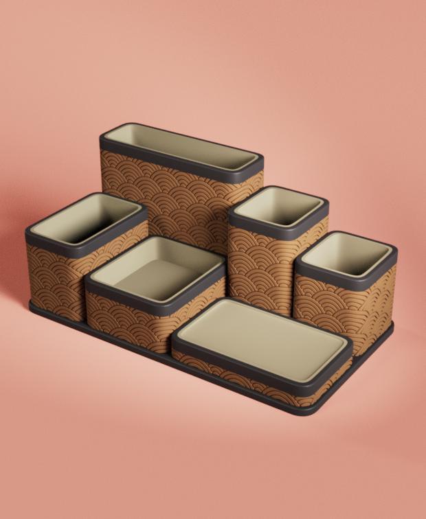 Desk Organizer 11X6 Seigaiha