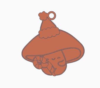 Christmas Mushroom Earring 38.stl