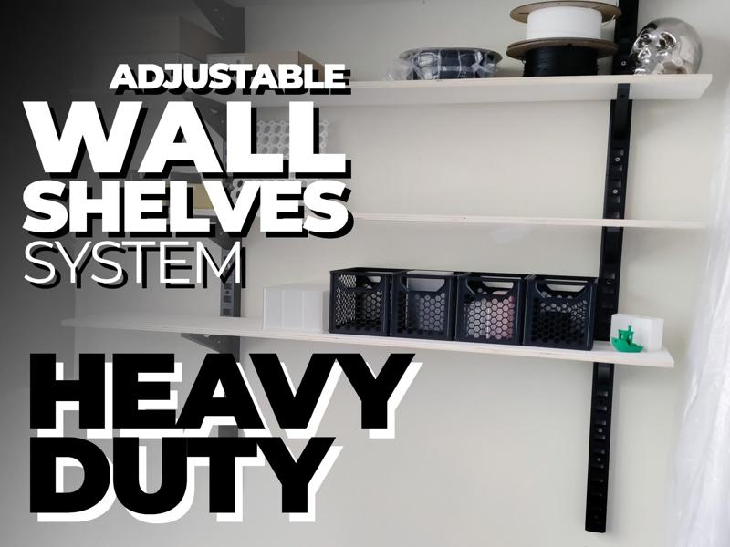 Adjustable WALL SHELVES SYSTEM - HEAVY DUTY