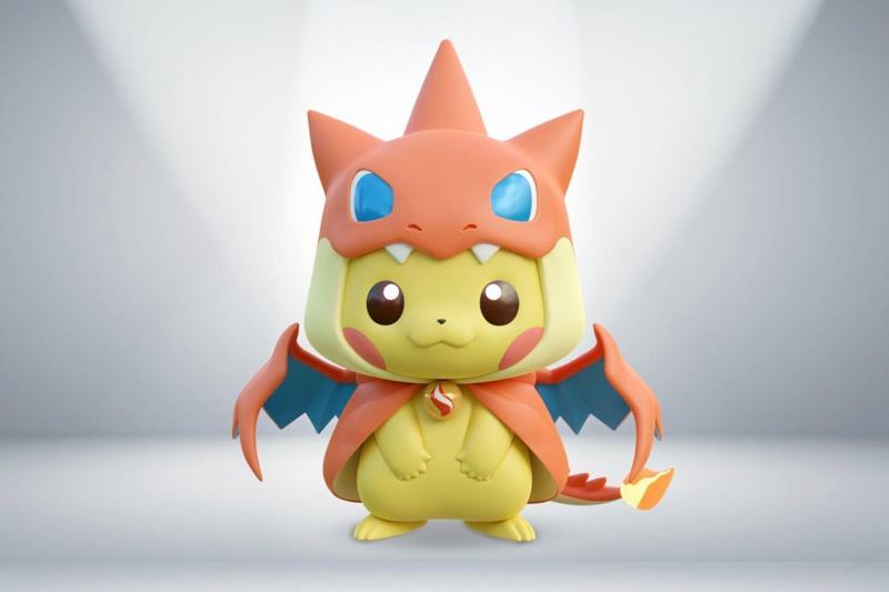 Adorable Pikachu in Mega Charizard Y Costume Poncho Pikachu STL