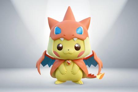 Adorable Pikachu in Mega Charizard Y Costume Poncho Pikachu STL
