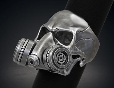 Skull Ring Gas Mask Respirator STL 3d model for 3d printer