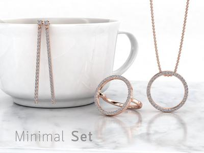 ZSET01 diamond ring and earring set