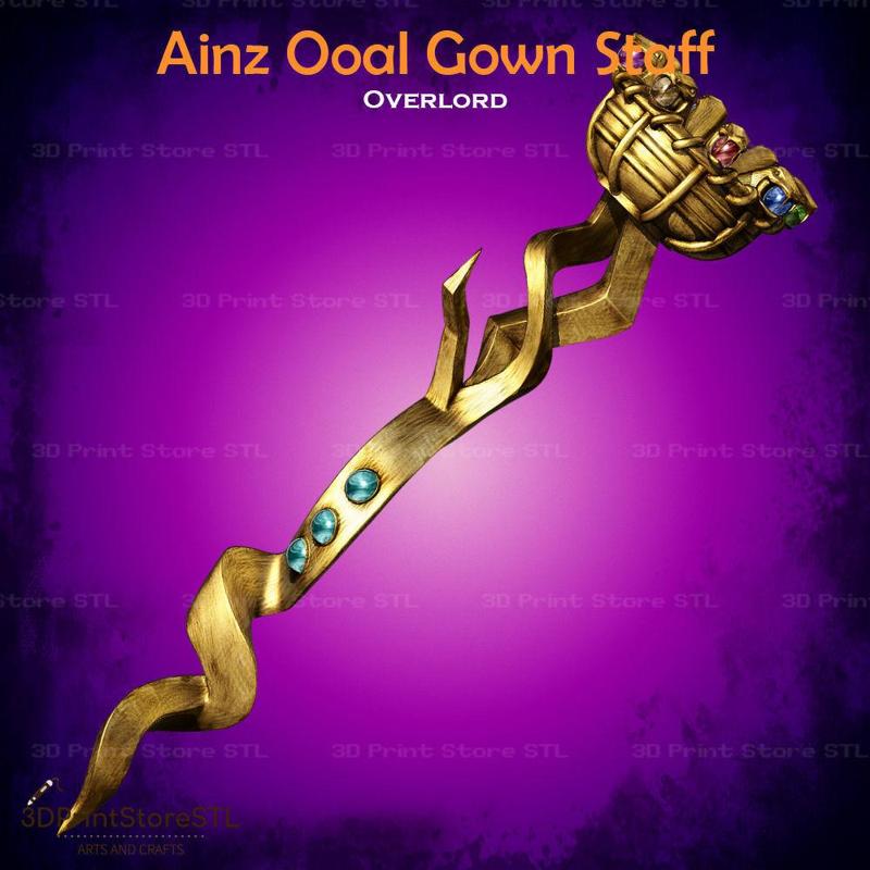 Ainz Ooal Gown Staff Cosplay OverLord - STL File