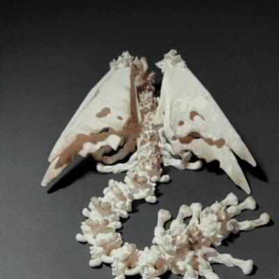 Hollow Dragon, Articulating Bone Dragon, Halloween, Cinderwing3D, Print-in-place