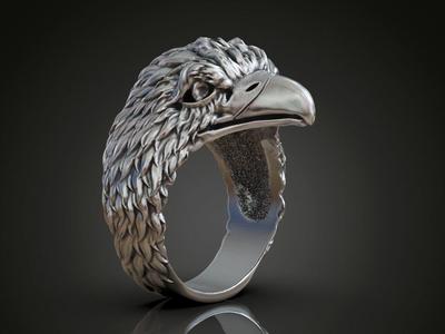 Mens ring eagle hawk falcon  head