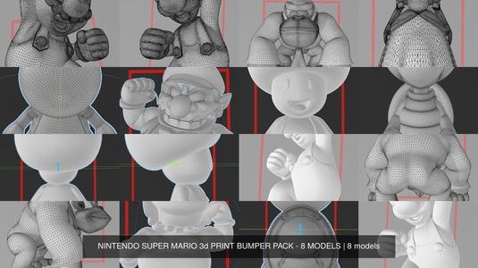 NINTENDO SUPER MARIO 3d PRINT COLLECTION- 8 MODELS