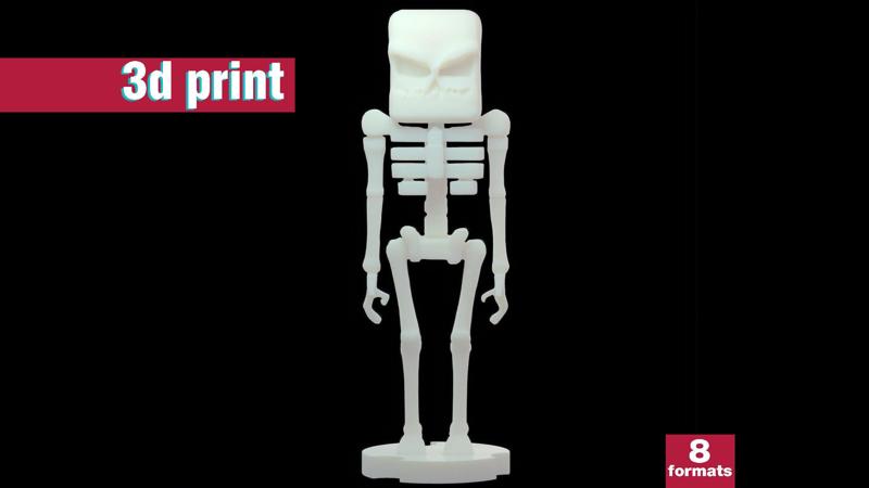 Minecraft-Inspired blocky Skeleton