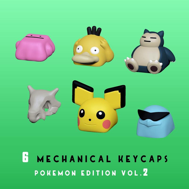 6 Keycaps for mechanical Keyboard - POKEMON Edition Vol 2 -