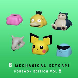 6 Keycaps for mechanical Keyboard - POKEMON Edition Vol 2 -