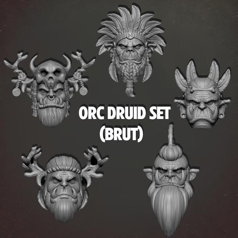 Orc Druid Heads Set  Mythic Legions