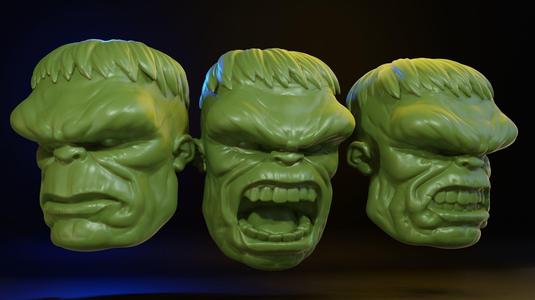 HULK 3 Heads for Print