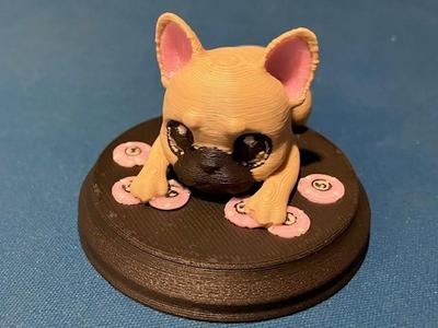 French bulldog playing poker