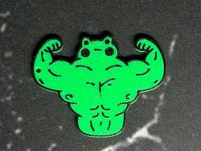Ribbit Gains – Muscle Frog Charm - Frog Keychain
