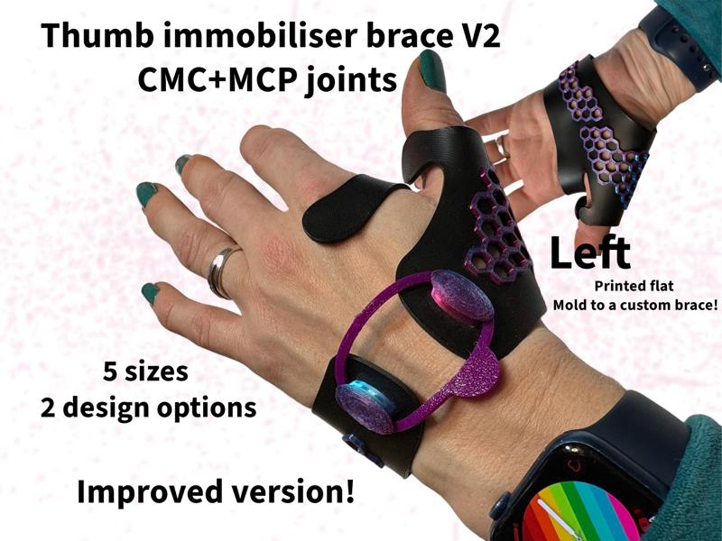 Left Thumb Brace CMC+MCP Immobilizer brace V2
