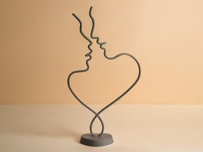 Valentine's Day heart line art figure statue