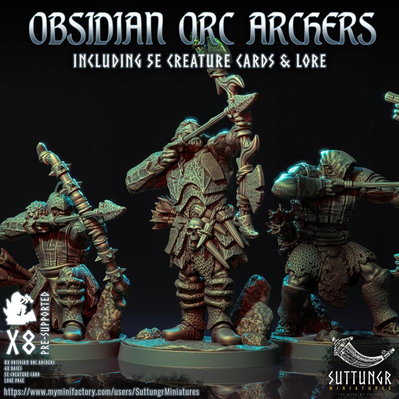 The Obsidian Orc Warband - Archers x8 - PreSupported