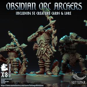 The Obsidian Orc Warband - Archers x8 - PreSupported