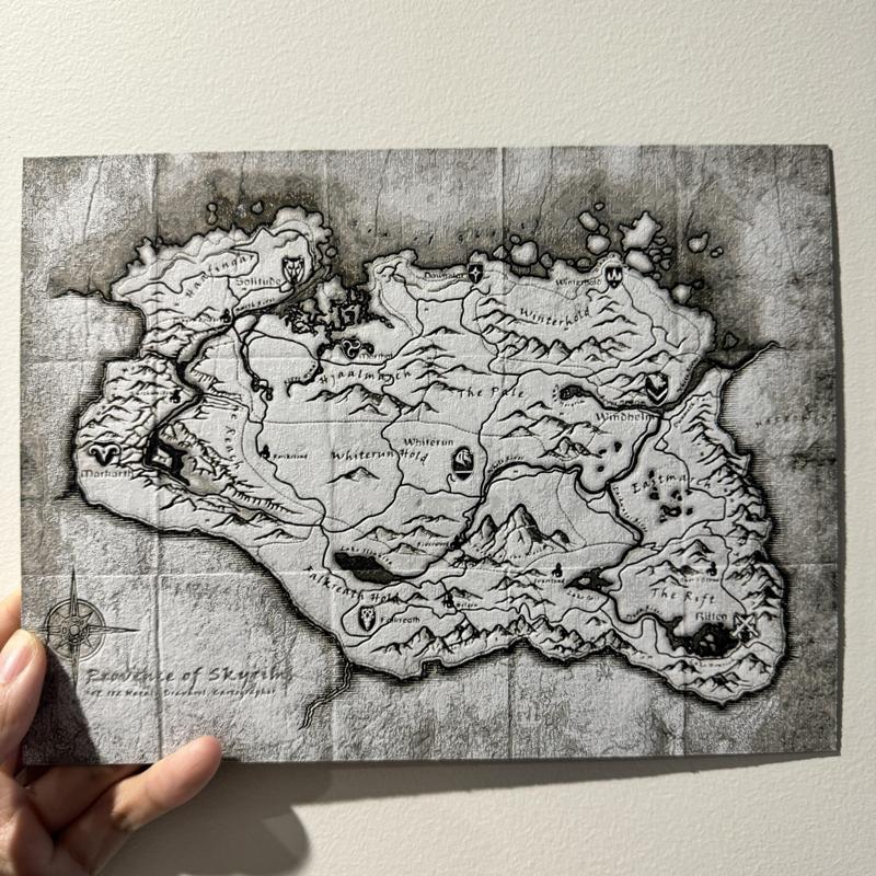 Skyrim Map - HueForge Print (0.2mm Nozzle)