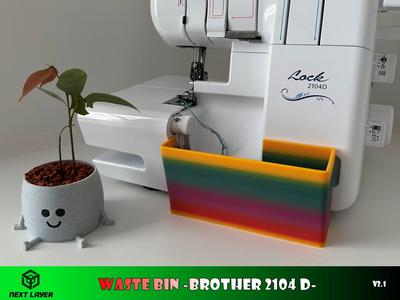 Waste bin Overlock -Brother 2104 D-
