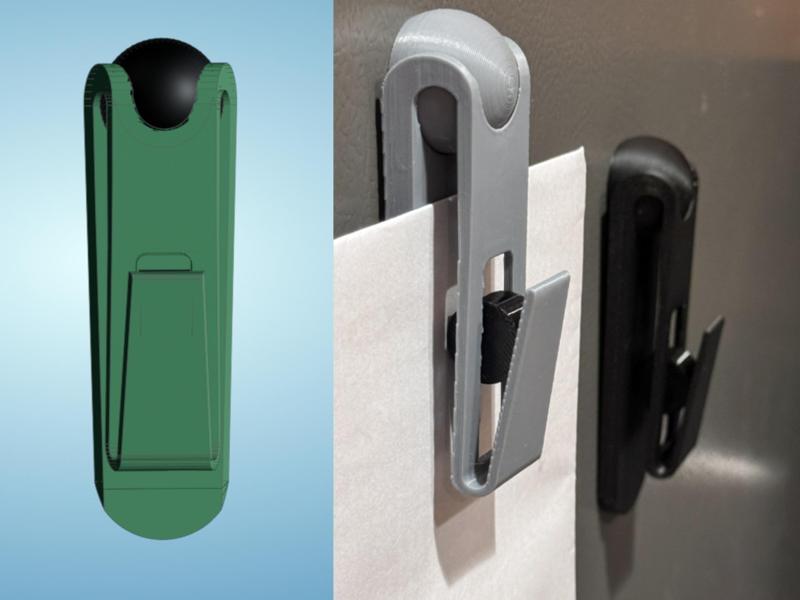 Gravity Memo Clip w/ magnetic or screw swivel base