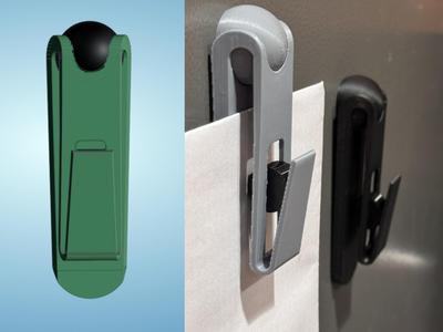 Gravity Memo Clip w/ magnetic or screw swivel base