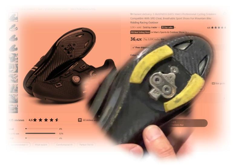 SPD cleat adapter, recessing the cleat.