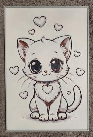 Cute Cat in Love - HueForge