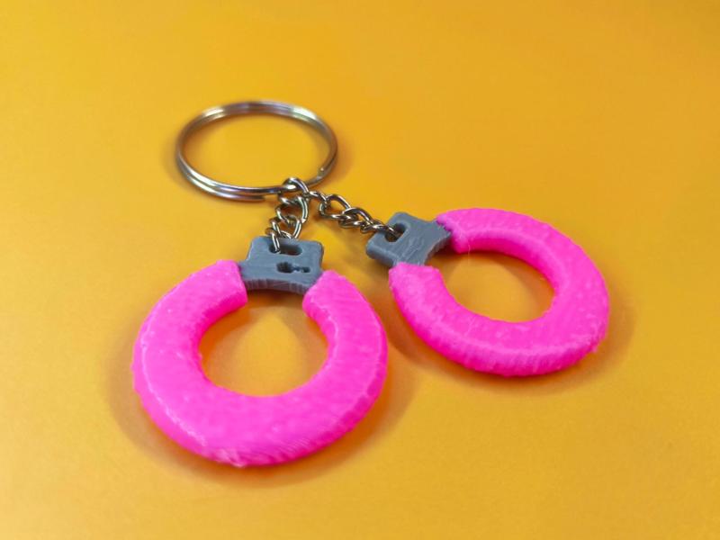Furry Handcuff Keychain