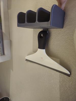 Soap dish (shower wall mount with squeegee hook)