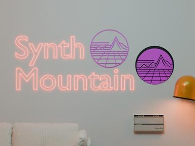 The Synth Mountain - Lazer Pink Wall Decor Art