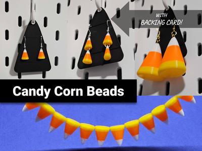 Candy Corn Beads | Earrings w/ Backing Card Holder