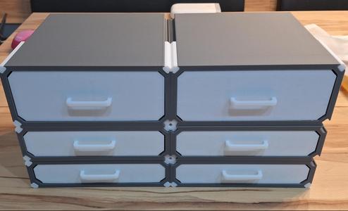 Storage system stackable and connectable