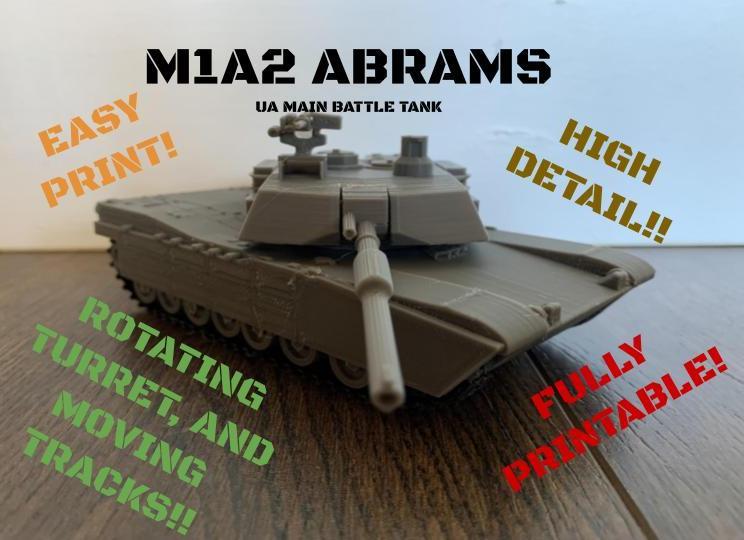 M1A2 Abrams (High Detail, fully printable!)
