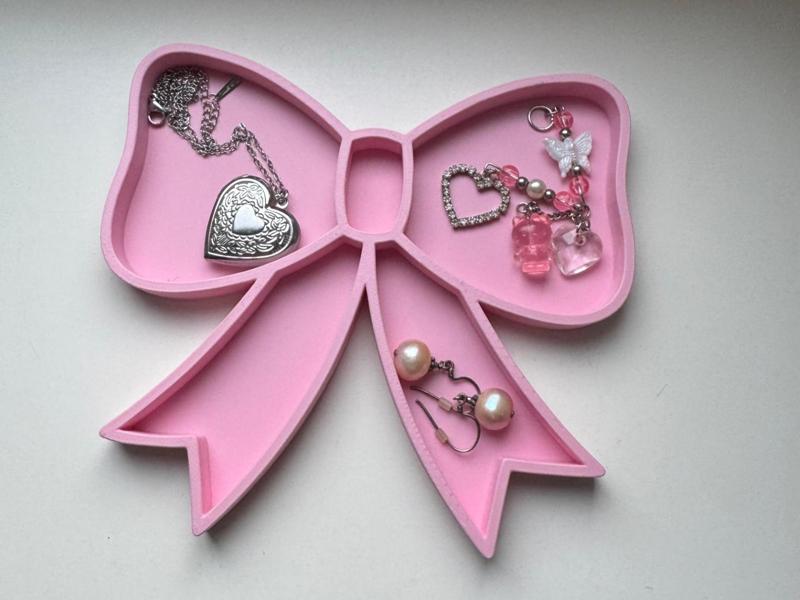 Coquette bow jewelry tray