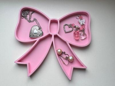 Coquette bow jewelry tray