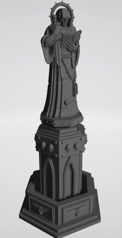 Pedestal with Hooded statue 