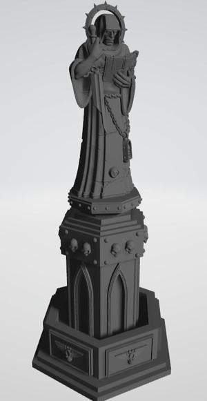 Pedestal with Hooded statue 