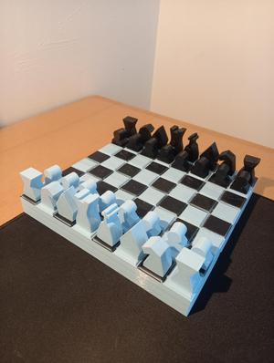 Chess board print in place