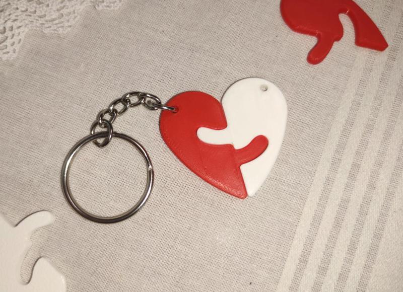 Heart Hugging Keychain Love
