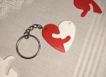 Heart Hugging Keychain Love