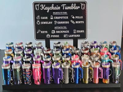 Sign Ad for Stanley Tumbler Keychain Display Stand