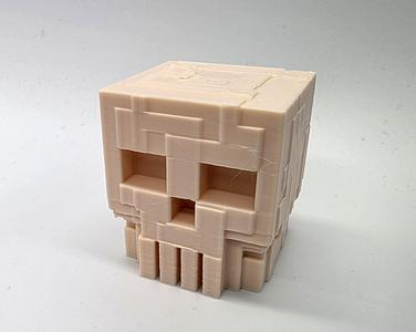 Boxy Minecraft-Inspired Skull