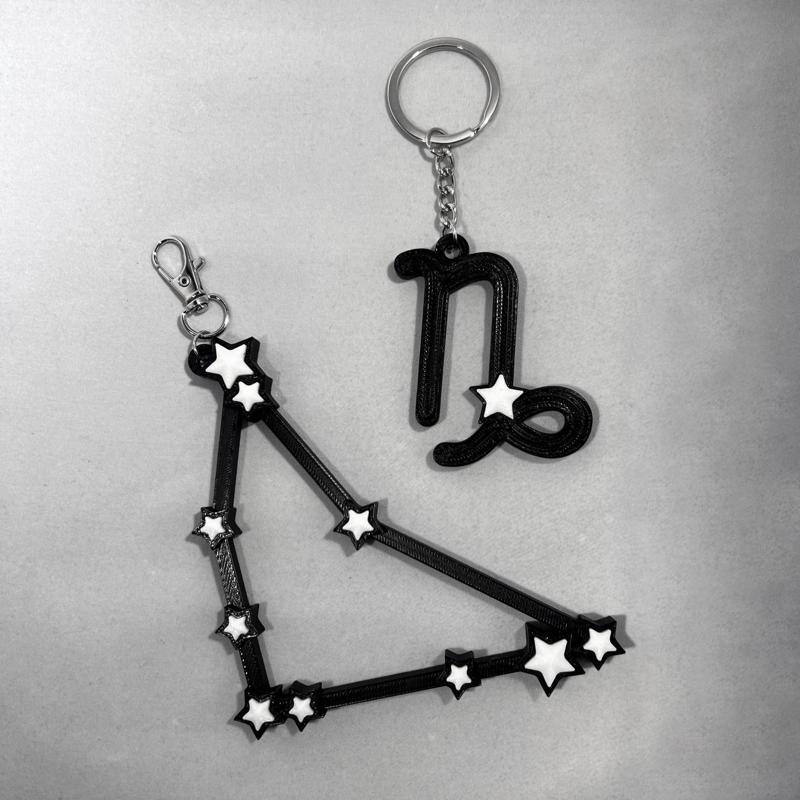 Capricorn Constellation and Zodiac Symbol Keychain Bundle - 3D Printable STL Files - NO AMS - COMMER