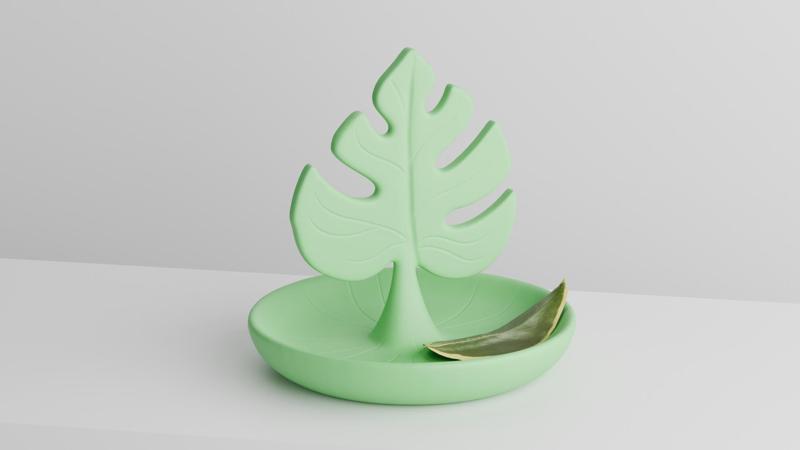 Monstera Leaf Jewelry Tray – Botanical Decorative Organizer
