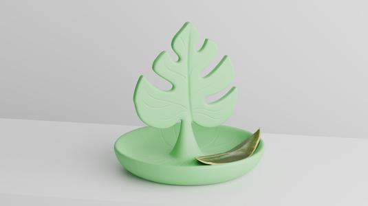 Monstera Leaf Jewelry Tray – Botanical Decorative Organizer