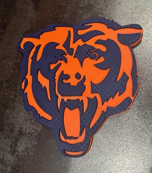 2 color single extruder single piece Chicago Bear Logo 1 piece