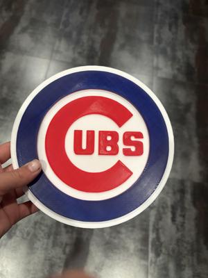 3 color single extruder single piece Chicago Cubs Logo wall art