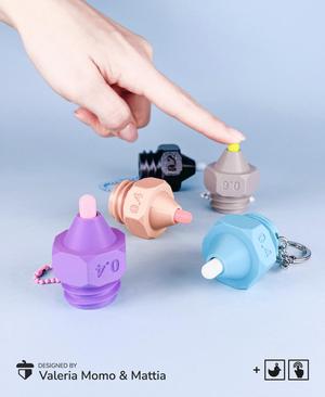 Clicker Nozzle, 0.2mm 0.4mm 0.6mm, Fun Toy Keychain