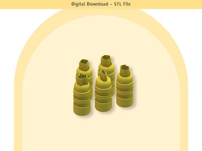 Micro Cutters x 5 for Polymer Clay | Pack 02 | Digital STL File | Clay Tools | Mini Clay Cutters
